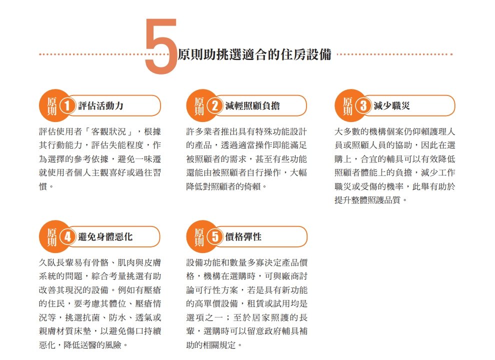 5原則助挑選適合的住房設備-創新照顧